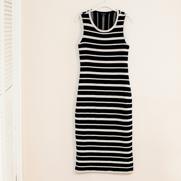 Max Edition Dresses & Skirts - Max Edition Black & Tan Braid Striped Dress